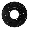 633-76120L Drilled/Slotted Brake Rotor [Black], 1995-2004 Lexus/Toyota/Scion, Position: Front Left - image 1