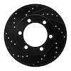 633-76121L Drilled/Slotted Brake Rotor [Black], 1995-2004 Lexus/Toyota/Scion, Position: Front Left - image 1