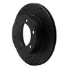 633-76121L Drilled/Slotted Brake Rotor [Black], 1995-2004 Lexus/Toyota/Scion, Position: Front Left - image 2