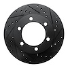 633-76121R Drilled/Slotted Brake Rotor [Black], 1995-2004 Lexus/Toyota/Scion, Position: Front Right - image 1