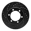 633-76123L Drilled/Slotted Brake Rotor [Black], 1995-2004 Lexus/Toyota/Scion, Position: Front Left - image 1