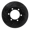 633-76124L Drilled/Slotted Brake Rotor [Black], 2000-2007 Lexus/Toyota/Scion, Position: Front Left - image 1