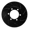 633-76124R Drilled/Slotted Brake Rotor [Black], 2000-2007 Lexus/Toyota/Scion, Position: Front Right - image 1