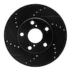 633-76125L Drilled/Slotted Brake Rotor [Black], 2001-2005 Lexus/Toyota/Scion, Position: Front Left - image 1