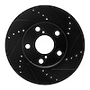 633-76125R Drilled/Slotted Brake Rotor [Black], 2001-2005 Lexus/Toyota/Scion, Position: Front Right - image 1