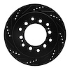 633-76127L Drilled/Slotted Brake Rotor [Black], 2001-2009 Lexus/Toyota/Scion, Position: Rear Left - image 1