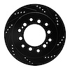 633-76127R Drilled/Slotted Brake Rotor [Black], 2001-2009 Lexus/Toyota/Scion, Position: Rear Right - image 1