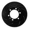 633-76128L Drilled/Slotted Brake Rotor [Black], Fits Select Lexus/Toyota/Scion, Position: Front Left