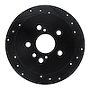 633-76130R Drilled/Slotted Brake Rotor [Black], 2004-2009 Lexus/Toyota/Scion, Position: Rear Right - image 1