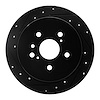 633-76131L Drilled/Slotted Brake Rotor [Black], 2004-2010 Lexus/Toyota/Scion, Position: Rear Left - image 1