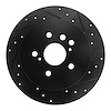 633-76132R Drilled/Slotted Brake Rotor [Black], 2004-2005 Lexus/Toyota/Scion, Position: Rear Right - image 1