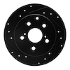 633-76134L Drilled/Slotted Brake Rotor [Black], 2006-2018 Lexus/Toyota/Scion, Position: Rear Left - image 1
