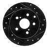 633-76134R Drilled/Slotted Brake Rotor [Black], 2006-2018 Lexus/Toyota/Scion, Position: Rear Right - image 1