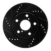 633-76135L Drilled/Slotted Brake Rotor [Black], 2006-2018 Multiple Makes/Models, Position: Front Left - image 1