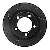633-76136L Drilled/Slotted Brake Rotor [Black], Fits Select Lexus/Toyota/Scion, Position: Front Left - image 1