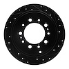 633-76137R Drilled/Slotted Brake Rotor [Black], Fits Select Lexus/Toyota/Scion, Position: Rear Right - image 1