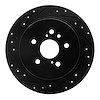 633-76139L Drilled/Slotted Brake Rotor [Black], 2008-2013 Lexus/Toyota/Scion, Position: Rear Left - image 1