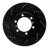 633-76142L Drilled/Slotted Brake Rotor [Black], Fits Select Lexus/Toyota/Scion, Position: Front Left - image 1