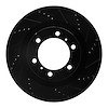 633-76142R Drilled/Slotted Brake Rotor [Black], Fits Select Lexus/Toyota/Scion, Position: Front Right - image 1
