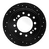 633-76143R Drilled/Slotted Brake Rotor [Black], Fits Select Lexus/Toyota/Scion, Position: Rear Right - image 1