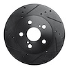 633-76151L Drilled/Slotted Brake Rotor [Black], Fits Select Lexus/Toyota/Scion, Position: Front Left - image 1
