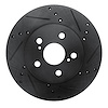 633-76151R Drilled/Slotted Brake Rotor [Black], Fits Select Lexus/Toyota/Scion, Position: Front Right - image 1