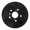 633-76152R Drilled/Slotted Brake Rotor [Black], Fits Select Lexus/Toyota/Scion, Position: Rear Right - image 1