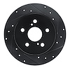 633-76157R Drilled/Slotted Brake Rotor [Black], Fits Select Lexus/Toyota/Scion, Position: Rear Right - image 1