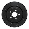 633-76158L Drilled/Slotted Brake Rotor [Black], Fits Select Lexus/Toyota/Scion, Position: Front Left - image 1
