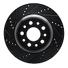 633-79003L Drilled/Slotted Brake Rotor [Black], 2014-2016 Maserati, Position: Rear Left