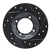 633-80005R Drilled/Slotted Brake Rotor [Black], 1981-1985 Ford/Lincoln/Mercury/Mazda, Position: Front Right - image 1