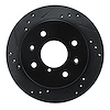 633-80008L Drilled/Slotted Brake Rotor [Black], 1984-1985 Ford/Lincoln/Mercury/Mazda, Position: Rear Left - image 1