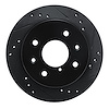 633-80008R Drilled/Slotted Brake Rotor [Black], 1984-1985 Ford/Lincoln/Mercury/Mazda, Position: Rear Right - image 1