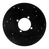 633-80010L Drilled/Slotted Brake Rotor [Black], 1983-1987 Ford/Lincoln/Mercury/Mazda, Position: Front Left - image 1