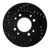 633-80012L Drilled/Slotted Brake Rotor [Black], 1986-1988 Ford/Lincoln/Mercury/Mazda, Position: Front Left - image 1