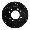 633-80012R Drilled/Slotted Brake Rotor [Black], 1986-1988 Ford/Lincoln/Mercury/Mazda, Position: Front Right - image 1