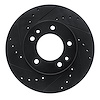 633-80013L Drilled/Slotted Brake Rotor [Black], 1986-1991 Ford/Lincoln/Mercury/Mazda, Position: Front Left - image 1