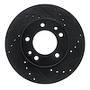 633-80013R Drilled/Slotted Brake Rotor [Black], 1986-1991 Ford/Lincoln/Mercury/Mazda, Position: Front Right - image 1