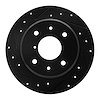 633-80014L Drilled/Slotted Brake Rotor [Black], 1986-1988 Ford/Lincoln/Mercury/Mazda, Position: Rear Left - image 1