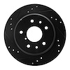 633-80015L Drilled/Slotted Brake Rotor [Black], 1986-1991 Ford/Lincoln/Mercury/Mazda, Position: Rear Left - image 1