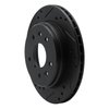 633-80015L Drilled/Slotted Brake Rotor [Black], 1986-1991 Ford/Lincoln/Mercury/Mazda, Position: Rear Left - image 2