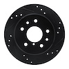 633-80015R Drilled/Slotted Brake Rotor [Black], 1986-1991 Ford/Lincoln/Mercury/Mazda, Position: Rear Right - image 1