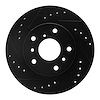 633-80016L Drilled/Slotted Brake Rotor [Black], 1988-1992 Ford/Lincoln/Mercury/Mazda, Position: Front Left - image 1