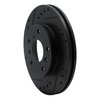 633-80016L Drilled/Slotted Brake Rotor [Black], 1988-1992 Ford/Lincoln/Mercury/Mazda, Position: Front Left - image 2