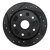 633-80017L Drilled/Slotted Brake Rotor [Black], 1988-1992 Ford/Lincoln/Mercury/Mazda, Position: Rear Left - image 1