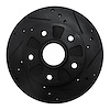 633-80019R Drilled/Slotted Brake Rotor [Black], 1988-1991 Ford/Lincoln/Mercury/Mazda, Position: Front Right - image 1