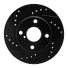 633-80022L Drilled/Slotted Brake Rotor [Black], 1990-1993 Ford/Lincoln/Mercury/Mazda, Position: Front Left - image 1