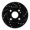 633-80022R Drilled/Slotted Brake Rotor [Black], 1990-1993 Ford/Lincoln/Mercury/Mazda, Position: Front Right - image 1