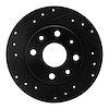 633-80023L Drilled/Slotted Brake Rotor [Black], 1990-1993 Ford/Lincoln/Mercury/Mazda, Position: Rear Left - image 1