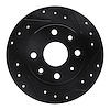 633-80023R Drilled/Slotted Brake Rotor [Black], 1990-1993 Ford/Lincoln/Mercury/Mazda, Position: Rear Right - image 1